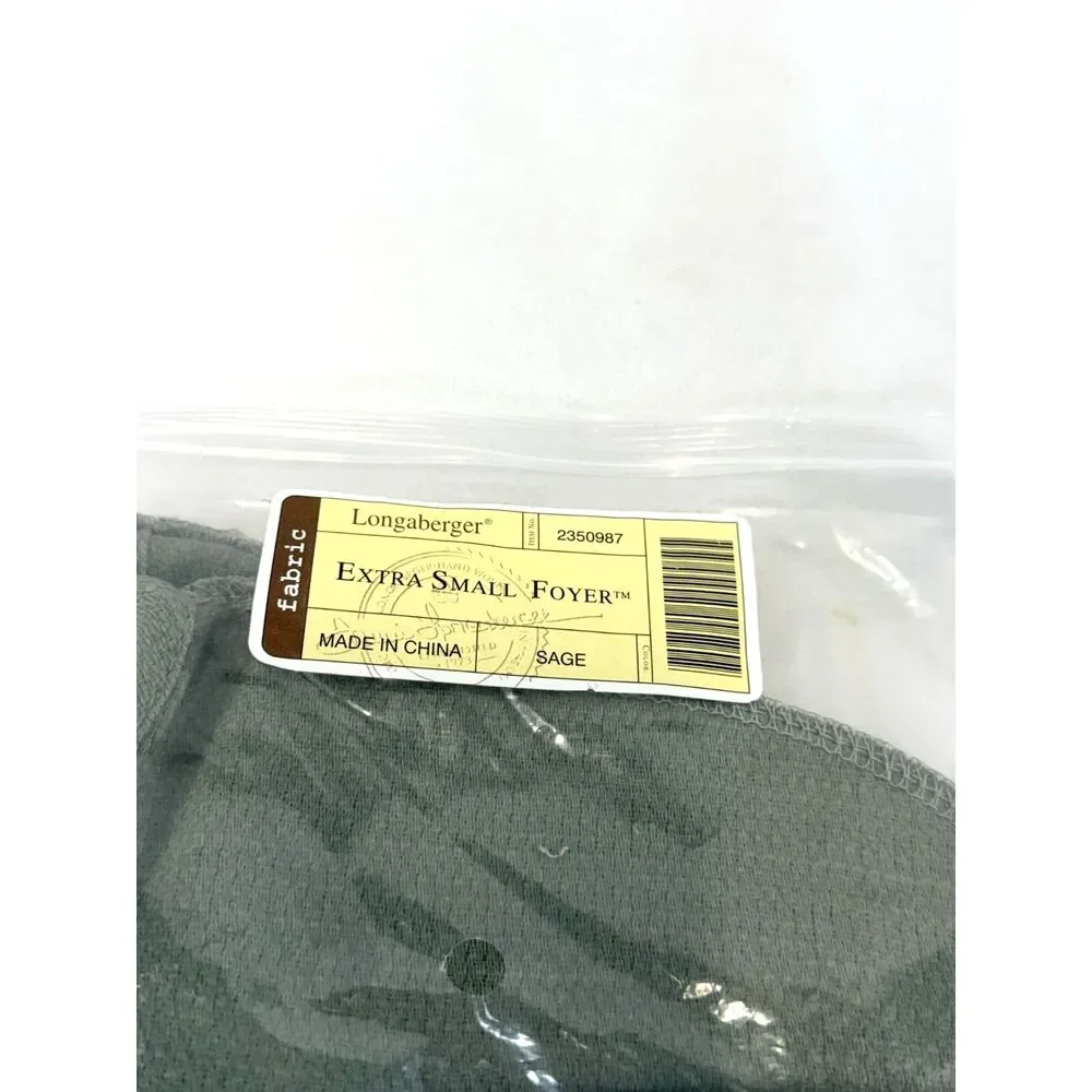 Longaberger Extra Small Foyer Basket Sage Green Fabric Liner 2350987
